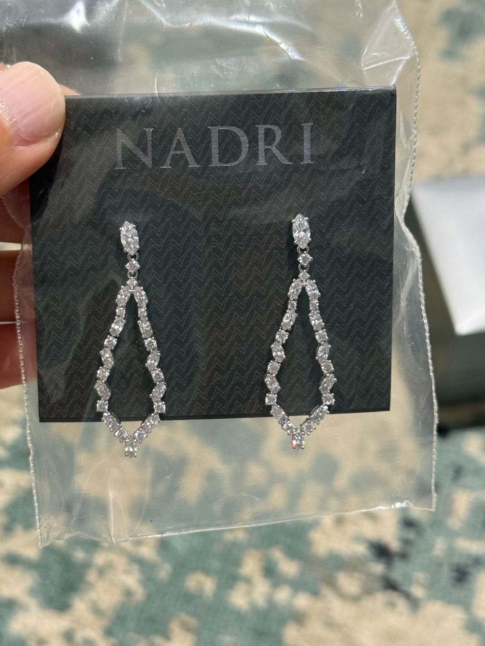 Brand new Nadri crystal drop earrings